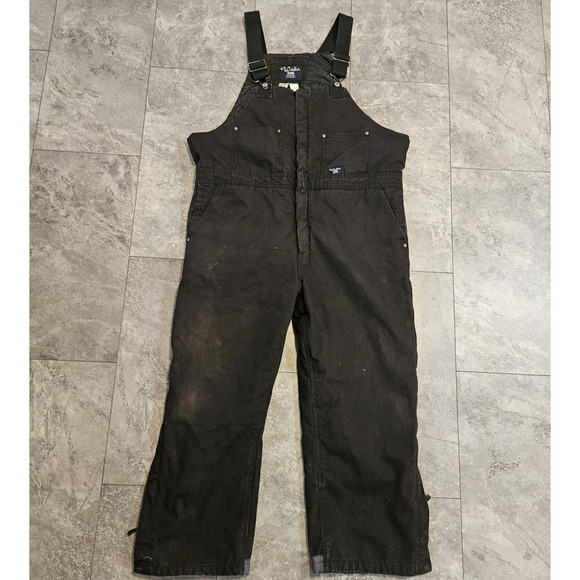 Walls Work Wear Bib Overalls Jumpsuit 2XL Regular 44 / 46 x 32 Black Insulated - Picture 1 of 16